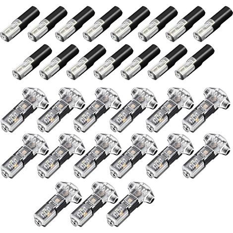 Lot de 30 cosses électriques à sertir et connecteurs électriques rapides, 15 T1 + 15 D1, kit complet de connecteur fil électrique pour bricolage, éclairage LED, installation domestique (1/5)