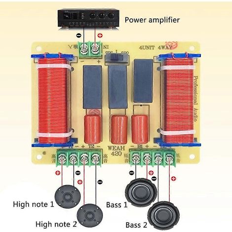 Filtres de haut-parleurs, puissance de 400 W, optimisation des basses et des aigus pour les audiophiles exigeants (1/4)