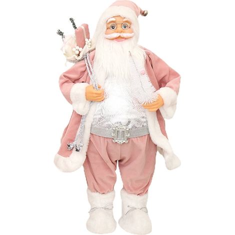Santa Claus - Figurine En Peluche - Décoration De Noël Pour Intérieur Et Vitrine - Hauteur 30 cm Ou 45 cm - 1 Pièce (1/5)