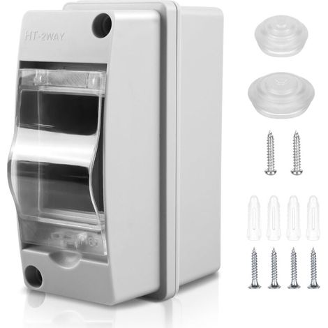 Quadro elettrico impermeabile per esterni: quadro elettrico impermeabile per esterni IP65, quadro elettrico a 1 fila, quadro elettrico impermeabile, quadro elettrico a 2 moduli per interruttore automa (1/4)