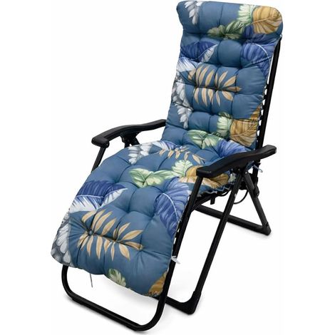 1 Coussin pour chaise longue, 170 x 53 x 8 cm, Rembourrage coton perlé, Design antidérapant, Jardin et intérieur (1/5)