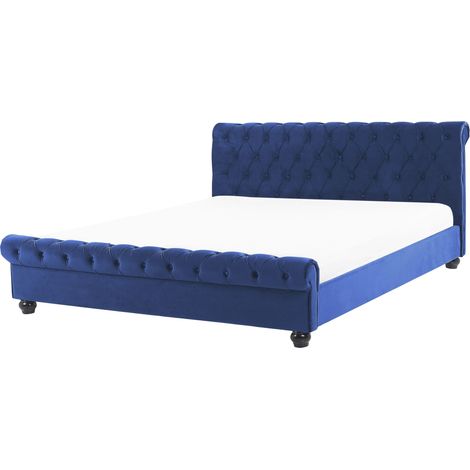 Waterbed Velvet AVALLON 180 x 200 cm (EU Super King) Navy Blue