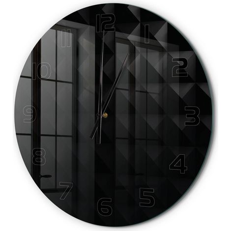 Horloge Murale Ronde Artistique en Verre Trempé Silencieuse Design Moderne Arrière-plan abstrait fi 60 cm