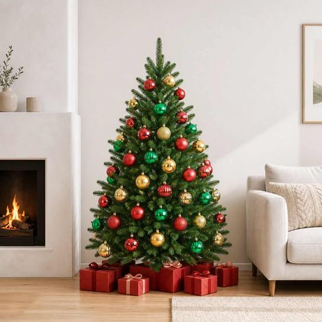 vidaXL Set di Palline di Natale 50 pz Rosso, oro e verde 8 cm (1/5)