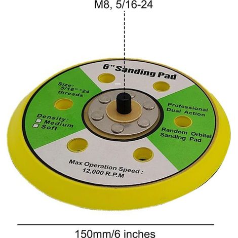 150-mm-Schleifteller mit M8-Schraube, 150-mm-Schleifteller, 150-mm-Stützteller, Polieren, Wachsen, Elektroschleifer, Schleifwerkzeug (1/5)