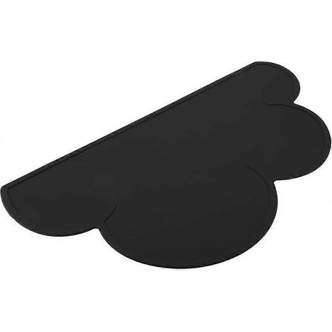 Tapis d'alimentation pour chat 2024, tapis pour gamelle d'eau en silicone pour chien, chat et chiot (noir) (1/5)