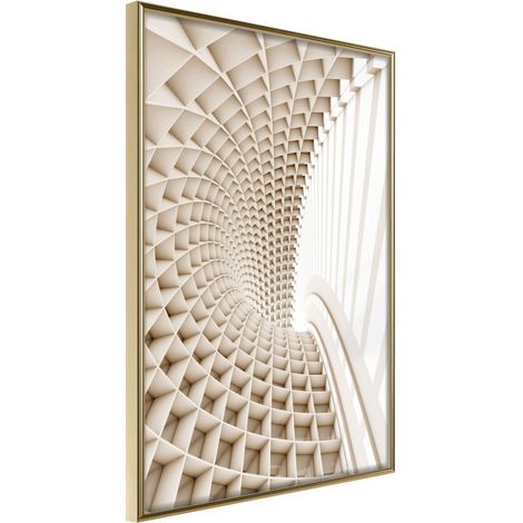 Affiche Murale Encadrée "Curved Library" 30 x 42 cm Or