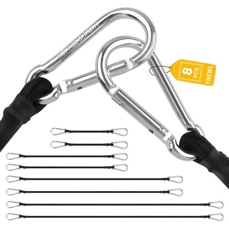 8er Set Expander mit Haken, 30-100cm, Gummiseil Spanngurt für Gepäck & Planen