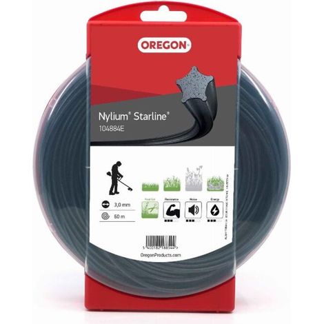 Sternförmiger Trimmerfaden aus Nylon, 3,0 mm – 60 m – Hohe Reißfestigkeit – Sauberer Schnitt bei hohem Gras und steinigem Untergrund – 104884E (1/5)