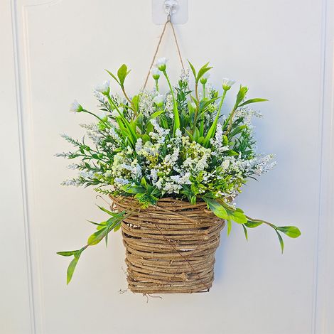 Guirlande Printaniere - Couronne De Porte En Fleurs Artificielles - Pour Porte D Entree Mur Ou Jardin - 1 Unite (1/5)