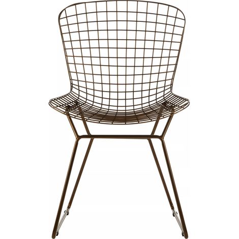 Interiors by Premier Bronze Metal Grid Frame Wire Chair, Comfortable Seating Garden Wire Chair, Easy Cleaning Wire Frame (1/5)