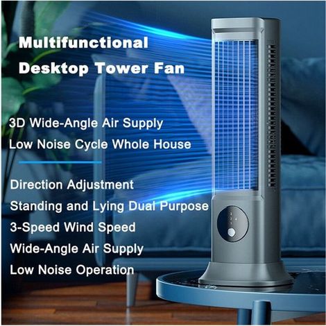 Ventilatore da tavolo senza pale, condizionatore d'aria portatile ricaricabile tramite USB, tre velocità di ventilazione, ventilatore da tavolo silenzioso (1/2)