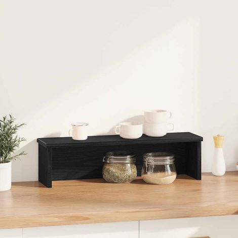 Étagère de cuisine empilable noir 50x15x16 cm bois d'ingénierie (1/5)