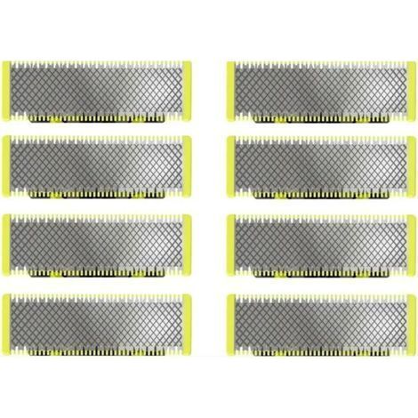 Applicable à OneBlade - Lames de rechange, pour rasoir/tondeuse électrique OneBlade, acier inoxydable robuste, taille, stylisation et rasage, lot de 8-Chrom (1/5)