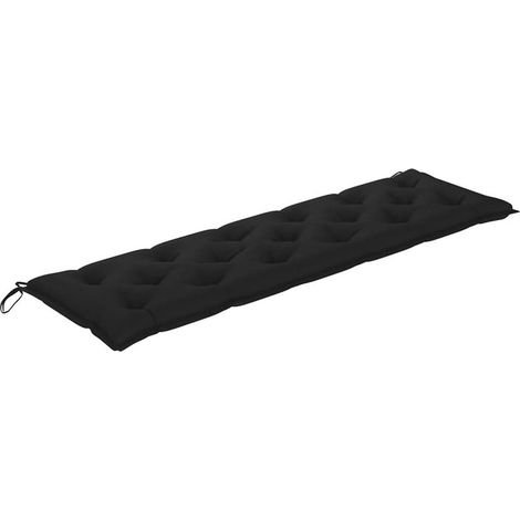 Cojín para banco de jardín, cojín para asiento, cojín para banco de patio, muebles de jardín para exteriores, terraza, negro, 180x50x7 cm (1/4)