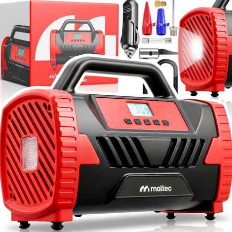 Compressore per auto 12V 230V, pompa per pneumatici portatile, compressore d'aria, torcia, AC/DC TurboAir200 (1/5)