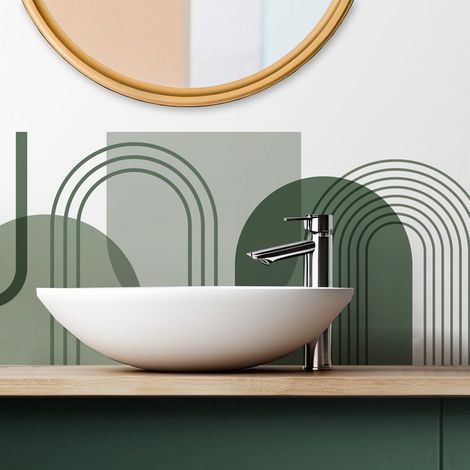 Crédence de salle de bain en Aluminium design vert 140x30 cm (en 2 bandeaux) - Arche