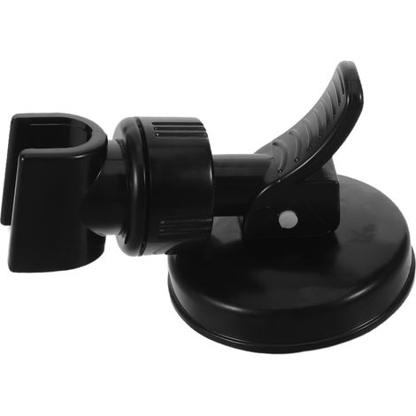 Support de douche amovible à ventouse, support de douchette réglable noir, sans perçage mural (1/5)