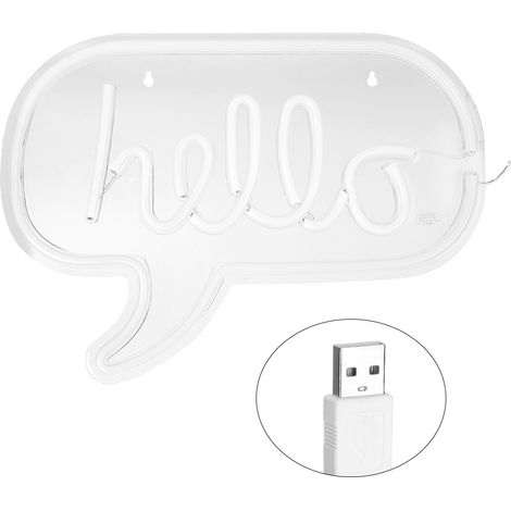 Lumière LED Lettres HELLO, Enseigne Suspendue Murale pour Bar Chambre Salon (1/5)