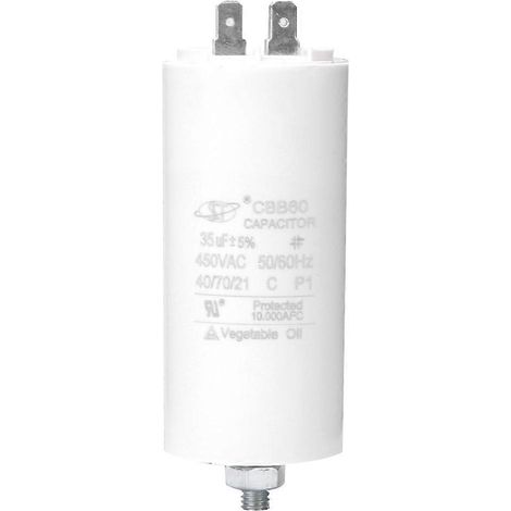 Condensateur de démarrage moteur CBB60 450V 35uf avec écrou à vis pour machine à laver (1/4)