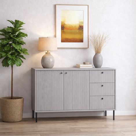 Buffet bas moderne gris 160cm SIMY (1/5)