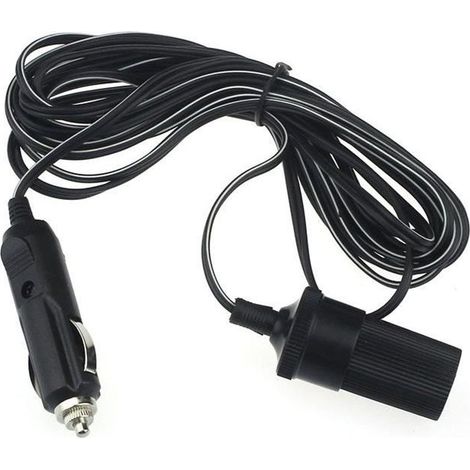 Câble de rallonge allume-cigare - Accessoire voiture - 12V 10A - 5m - Noir - Universel (1/4)