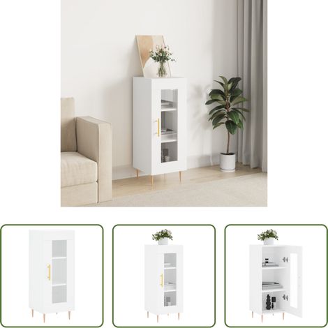 Schrank Weiß - Sideboard Weiß 34,5x34x90 cm Holzwerkstoff (1/5)