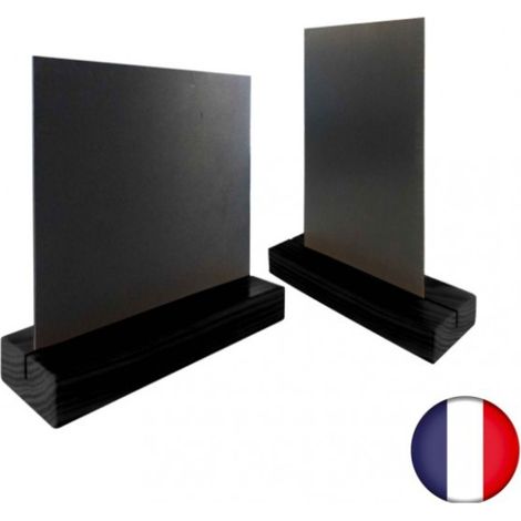 Porte menu de table en bois couleur noir dimensions 21 x 6,5 x 2,4 cm avec ardoise A5 - Lot de 2 (1/5)
