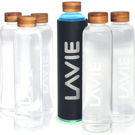 Purificateur d'eau à Lumière UVA. Pack Famille – 1 Purificateur + 6 Bouteilles d’1 Litre. Transformez Votre Eau du Robinet en Eau Douce et Délicieuse en 15 Min Couleur: Anthracite (1/5)