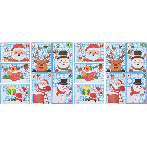 14 Weihnachtsaufkleber mit niedlichem Schneeflocken-, Rentier- und Elfenmotiv, Weihnachtsfensteraufkleber für Fensterscheiben und Partydekorationen (1/5)