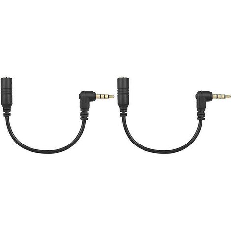 Deux câbles adaptateurs microphone coudés à 90° TRS femelle 3,5 mm vers TRS mâle 4 pôles (1/5)