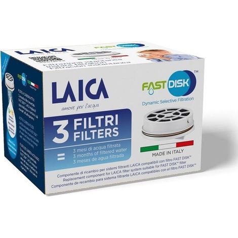 Laica Fast Disk Disco Filtrante Filtro per Acqua 3 Pezzi (1/6)