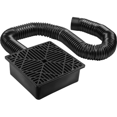 Drain de Gouttière, 23x23cm Regard Eau Pluviale avec 1,55m Flexible Pouces, Pluie Drain, Tuyau de Descente de Gouttière pour Pelouse, Ciment, Sol (1/5)