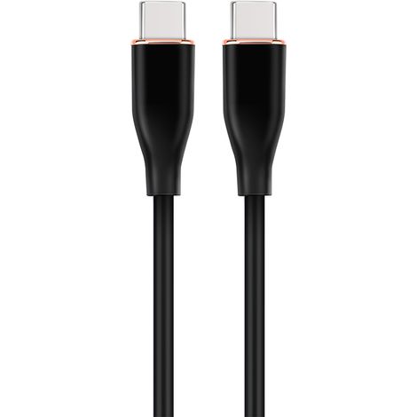Cable de carga y datos Power Delivery (PD) Tipo-C de silicona de alta calidad, 1,5 m, negro