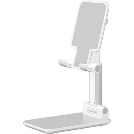 Phone/tablet stand, ABS/silicone, height adjustable, foldable, 110x110x65mm, white (1/5)