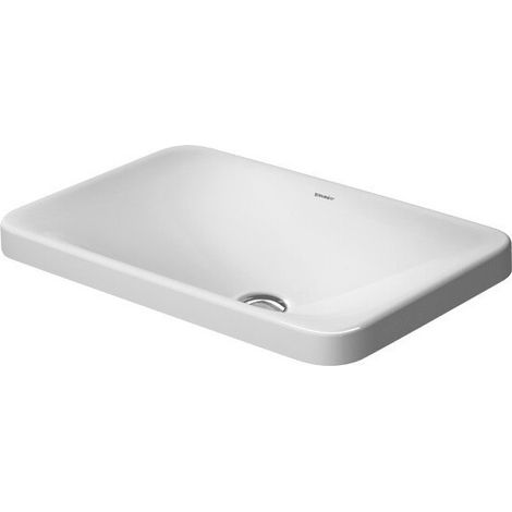 Lavabo à encastrer DURAVIT P3 Comforts sans trop plein plage de robinettrie 550x360mm sans trou de robinetterie blanc