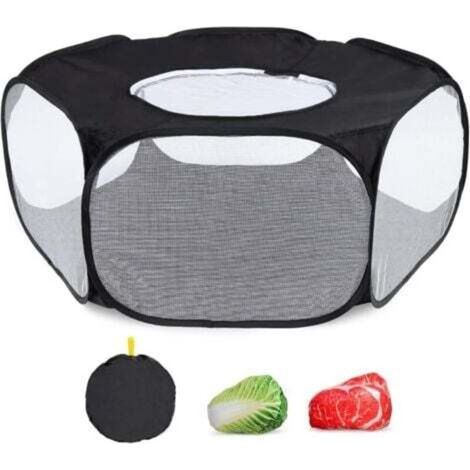 Parc de Jeu en Maille Respirante pour Petits Animaux avec Housse à Fermeture éclair étanche, Pliable, Portable pour intérieur et extérieur, clôture pour Animaux de Compagnie (1/4)