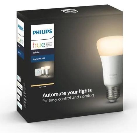 Philips Hue Kit LED-Glühbirnen warmweiß E27 9W