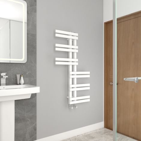 1000x550mm Bathroom Heated Towel Rail Radiator Ladder Style White (1/5)