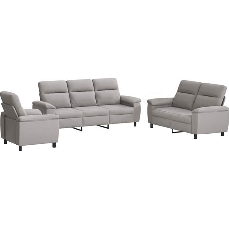 Sofa-Set 3 pcs Wolkengrau Stoff vidaXL