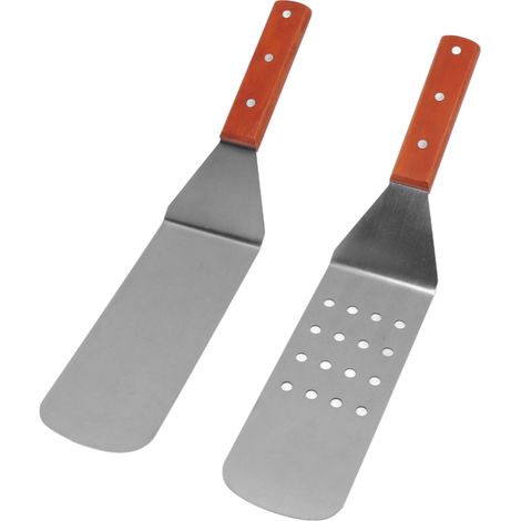 plate pour barbecue en acier inoxydable avec manche en bois