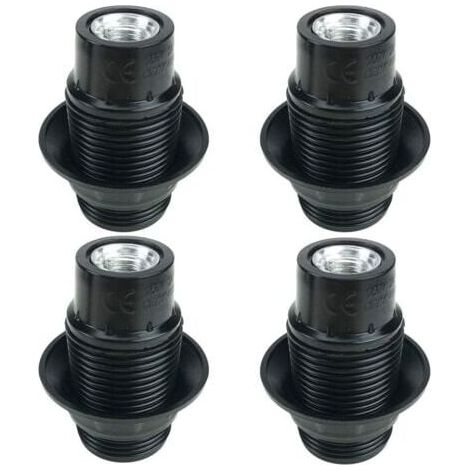 Schwarze E14-Lampenfassung, 4 Stück E14-Fassung, E14-Lampenfassung, solide Lampenfassung, schwarzer Fassungsadapter  FLITI