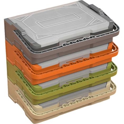 Boîte de rangement empilable avec couvercle, solution idéale pour les petits espaces. Organisez vos pièces de quincaillerie grâce à ce contenant en plastique transparent. Vue dégagée. Quatrième étage. (1/4)