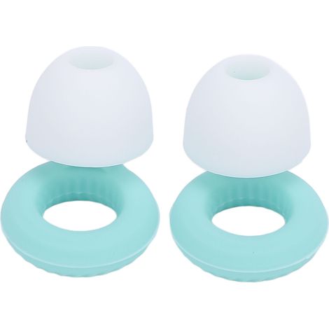 Lot de 2 paires de bouchons d'oreille en silicone lavables pour dormir, antibruit, avec embouts auriculaires et boîte de rangement (vert). (1/5)
