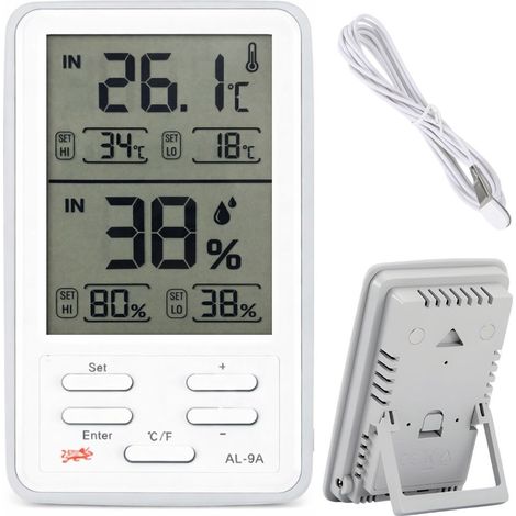 Station météo sans fil avec thermomètre et hygromètre LCD et écran LCD (1/5)