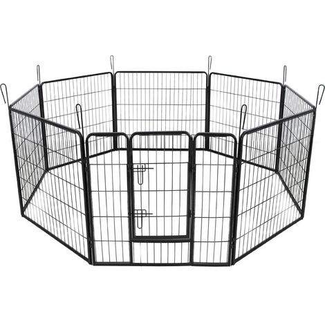 Parc enclos cage pour chiens chiots animaux de compagnie 163 x 163cm noir (1/4)