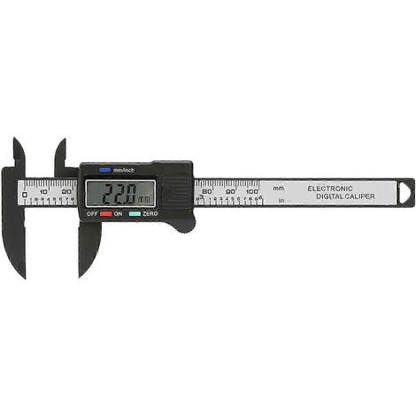Pied à coulisse électronique numérique pratique de 100 mm en plastique avec grand écran LCD (pile non incluse). Qualité exceptionnelle. WHBYV (1/4)