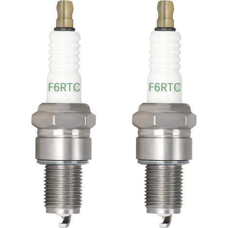 2 Pièces F6RTC Bougie d'allumage Auto, bougie tondeuse a gazon, Remplacer pour BPR6ES/7995/WR6DC 7900/WR7DC/RN9YC RN10YC RN11YC, pour 3047/W20EPR-U/VW20, pour MTD 951-10292 751-10292 131-039 (1/5)