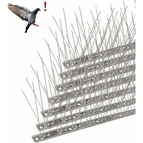 Pic Anti-Pigeon en Acier Inoxydable 6.6 Mètres. Pack de 20 Pique Anti-Oiseaux pour Effrayer Corbeaux. Moineaux. Chats. Respectueux des Animaux (1/5)