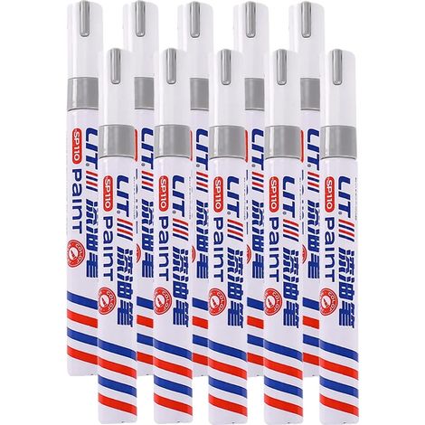 Marqueur de peinture permanent, étanche, usage multi-surface, 10 argent (1/2)